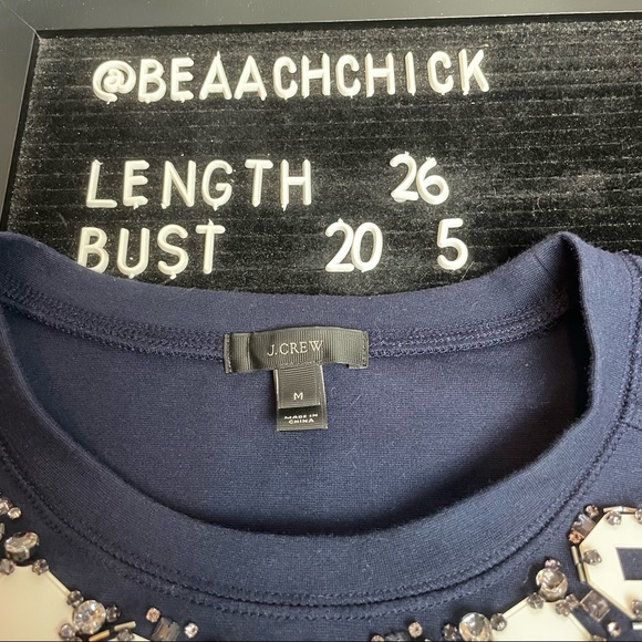 J Crew Structured Necklace Embellished Tee - Picture 8 of 8